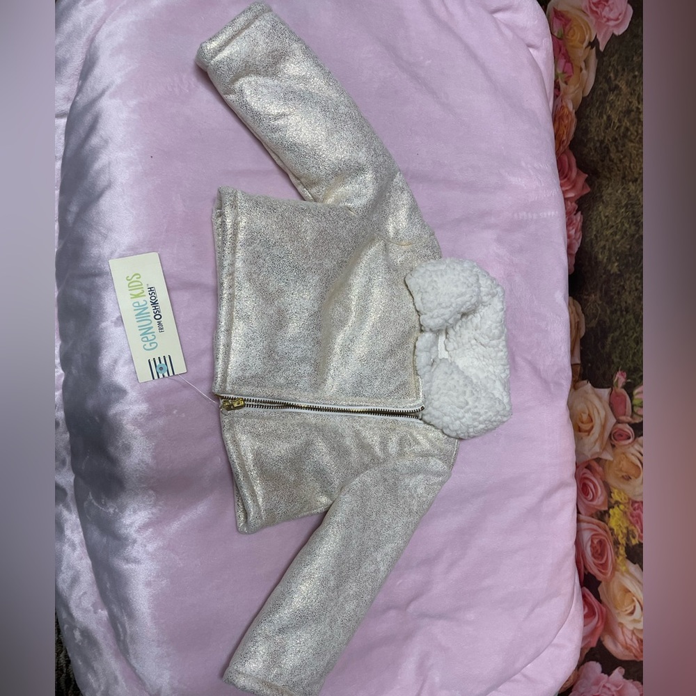 NWT Gold speckle fleece lined moto jacket